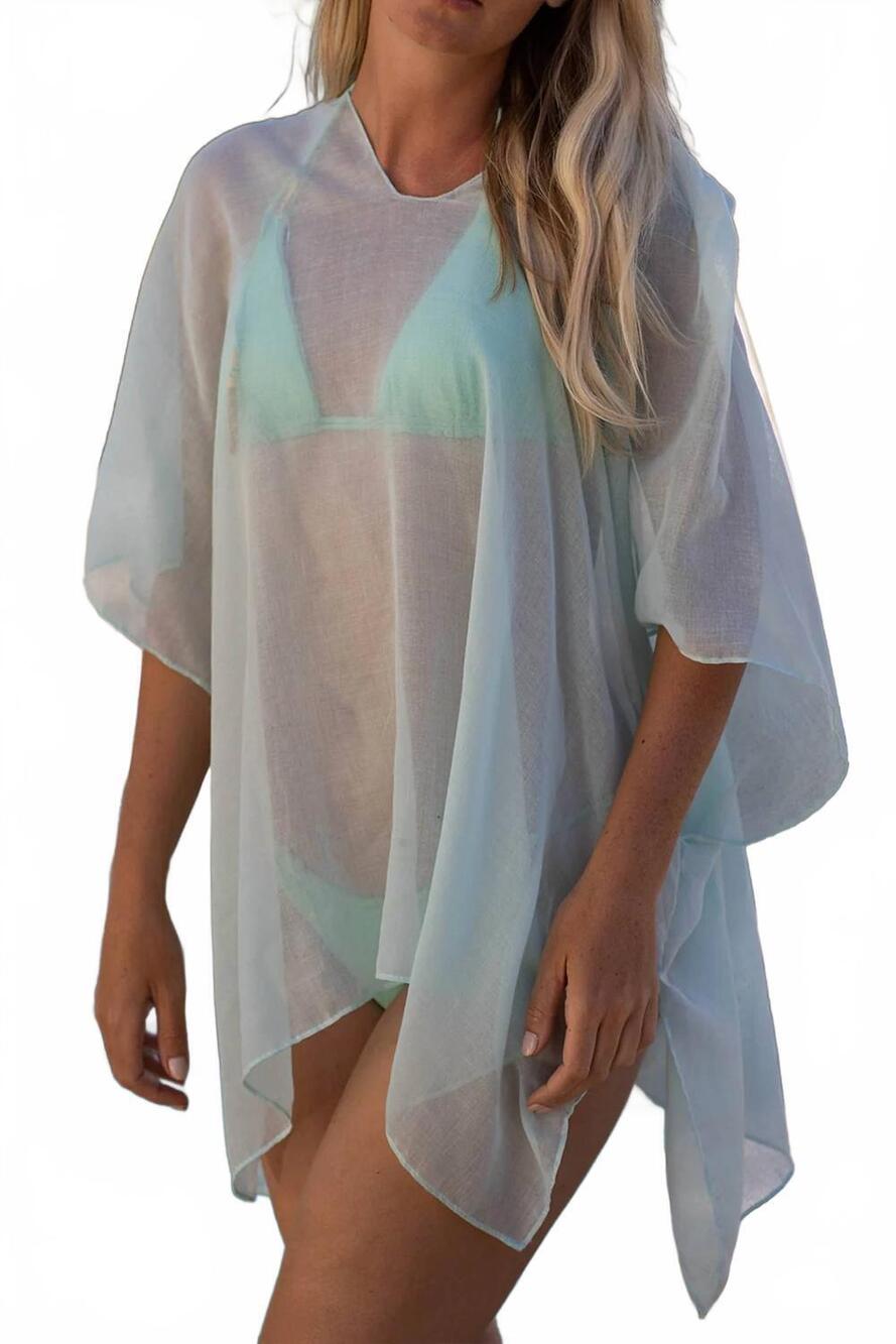 NEW MALIBUTIQUE breathe cover up in light turquoise